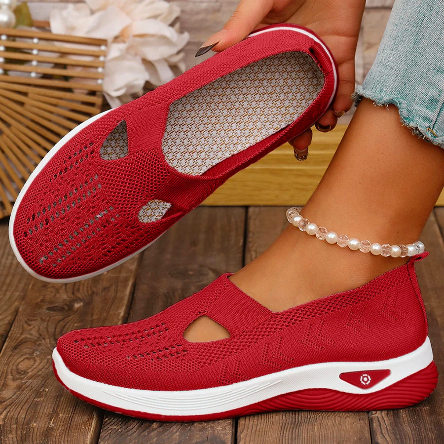Ballerines Slip-On en Maille Respirante avec Support d'Arc - Lavables en Machine
