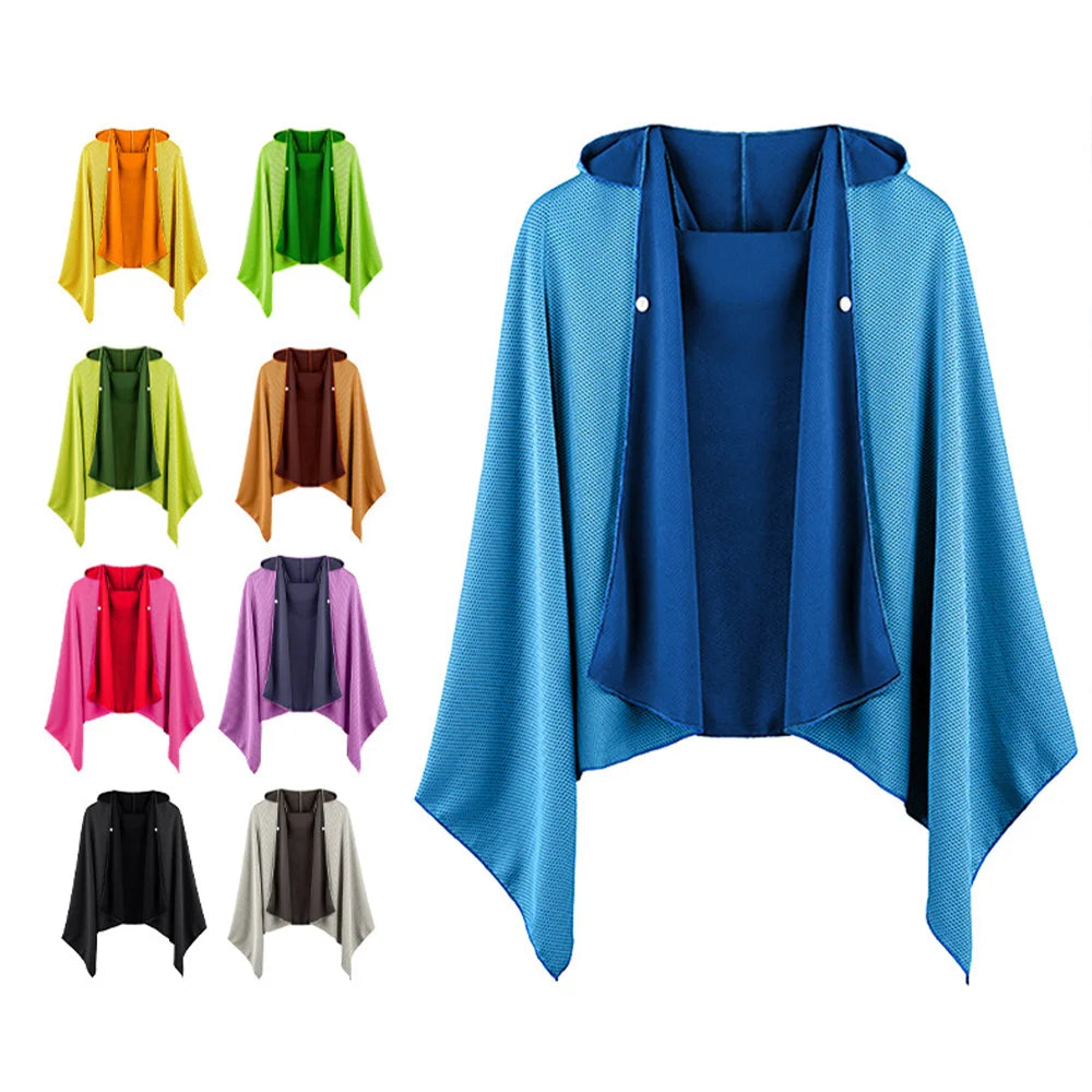 Poncho de Bain Rafraîchissant Multifonctions à Capuche – Serviette XXL Ultra Absorbante