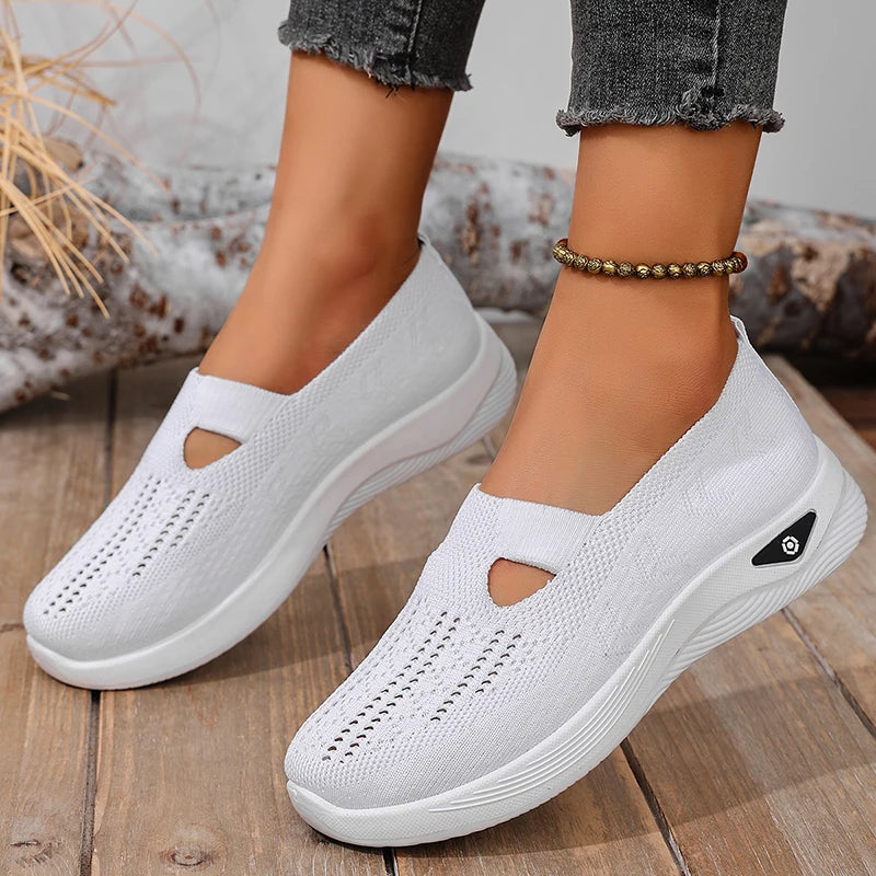 Ballerines Slip-On en Maille Respirante avec Support d'Arc - Lavables en Machine