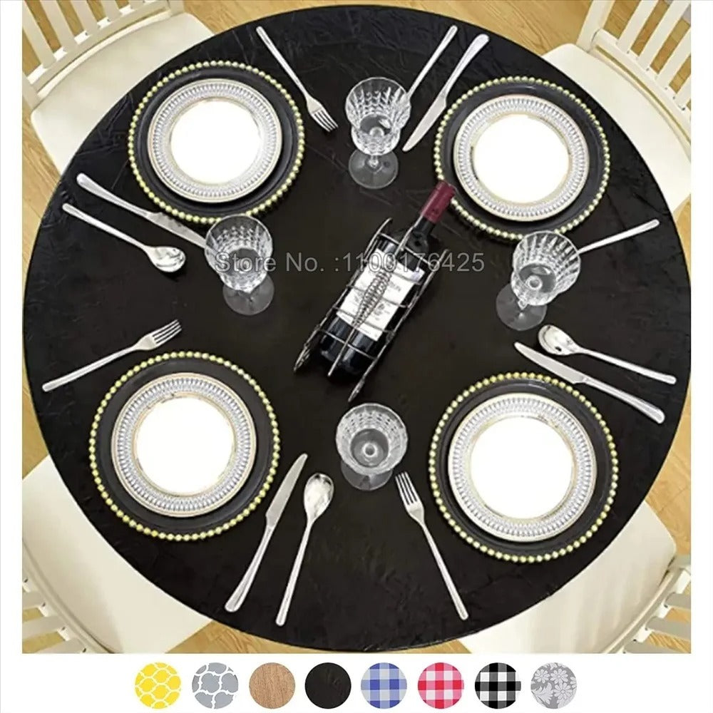 Nappe ronde élastique imperméable à motifs