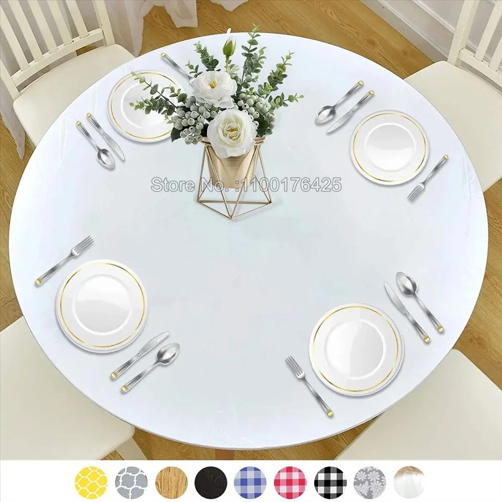 Nappe ronde élastique imperméable à motifs
