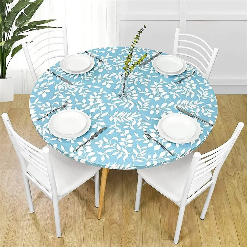 Nappe ronde élastique imperméable à motifs