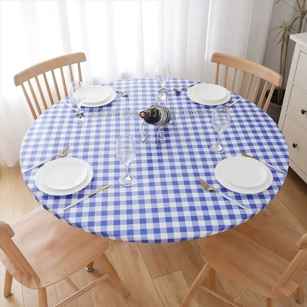 Nappe ronde élastique imperméable à motifs