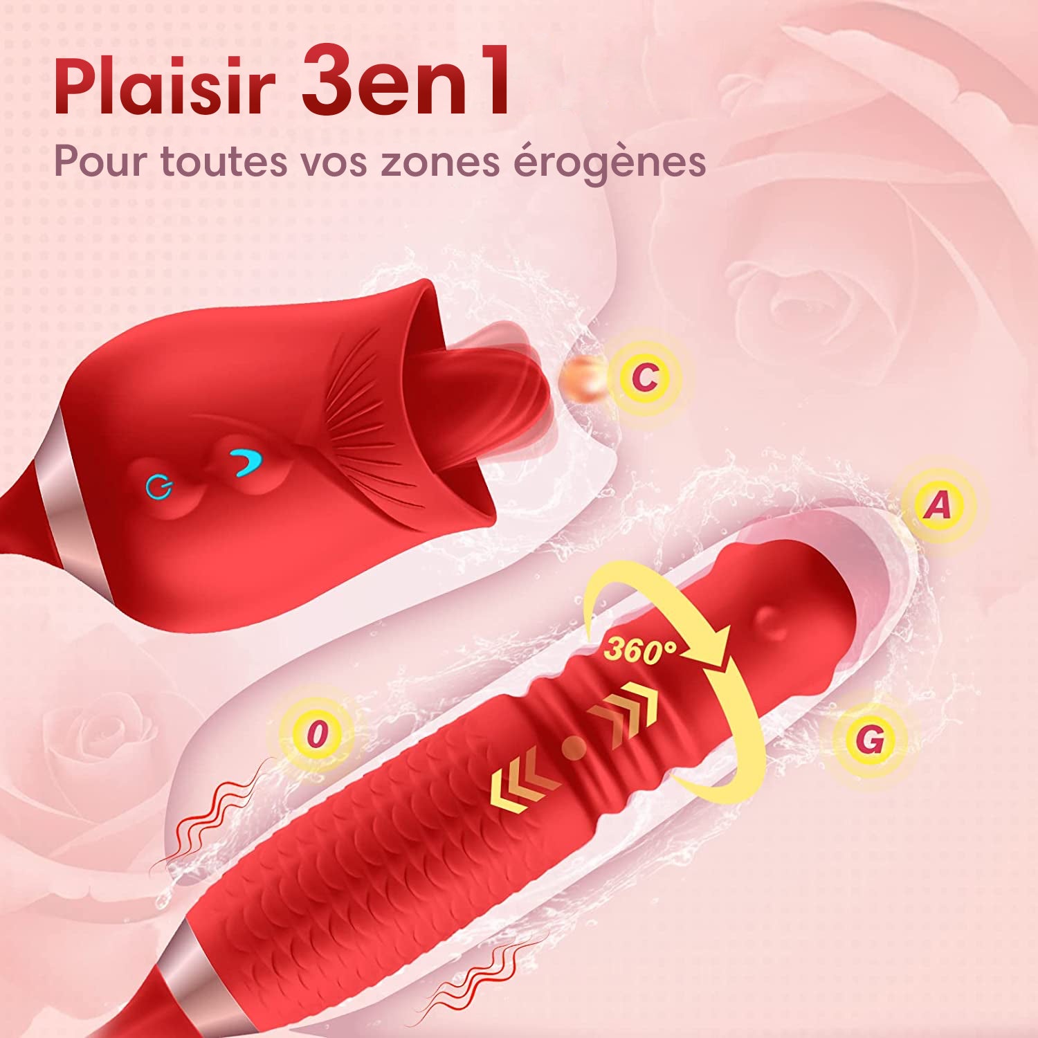 ROSE VIBRATOR - Sextoys 3 en 1