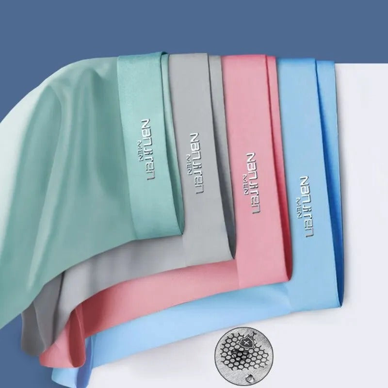 Lot de 4 boxers en soie glacée antibactériens