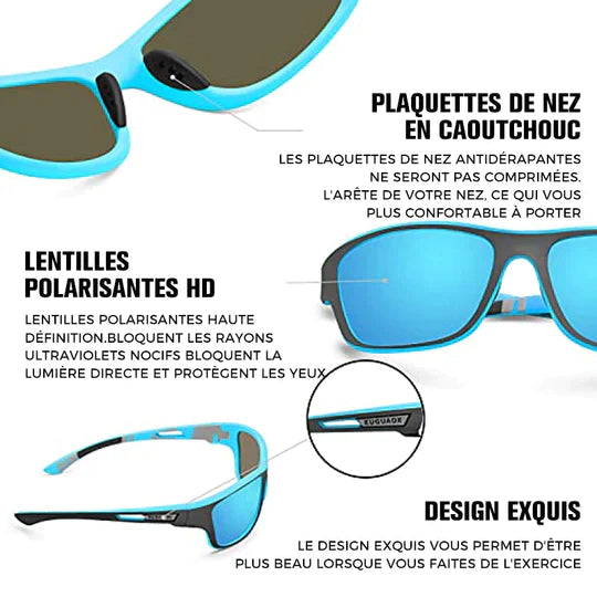 Lunettes de soleil de sport avec verres polarisants anti-reflets