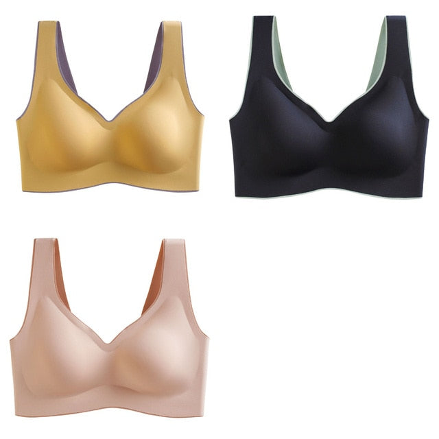 Geyoga Lot De 4 Brassières Col V Sans Fil - Confort Ultime Et Douceur Respirante Pour Femmes Et Filles