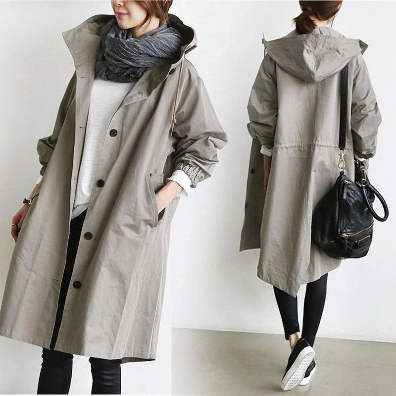 Trench-Coat Décontracté à capuche - imperméable