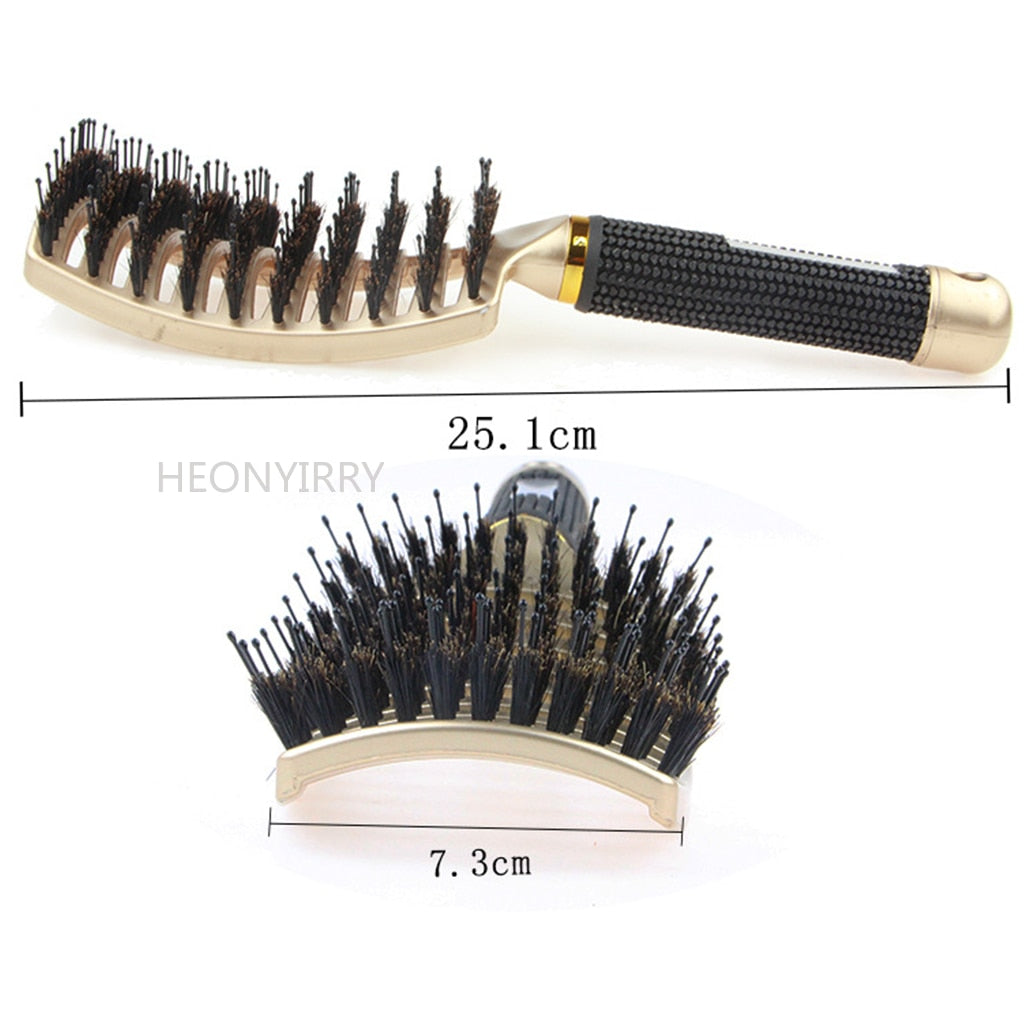 Brosse à cheveux en poils de sanglier - Anti casse